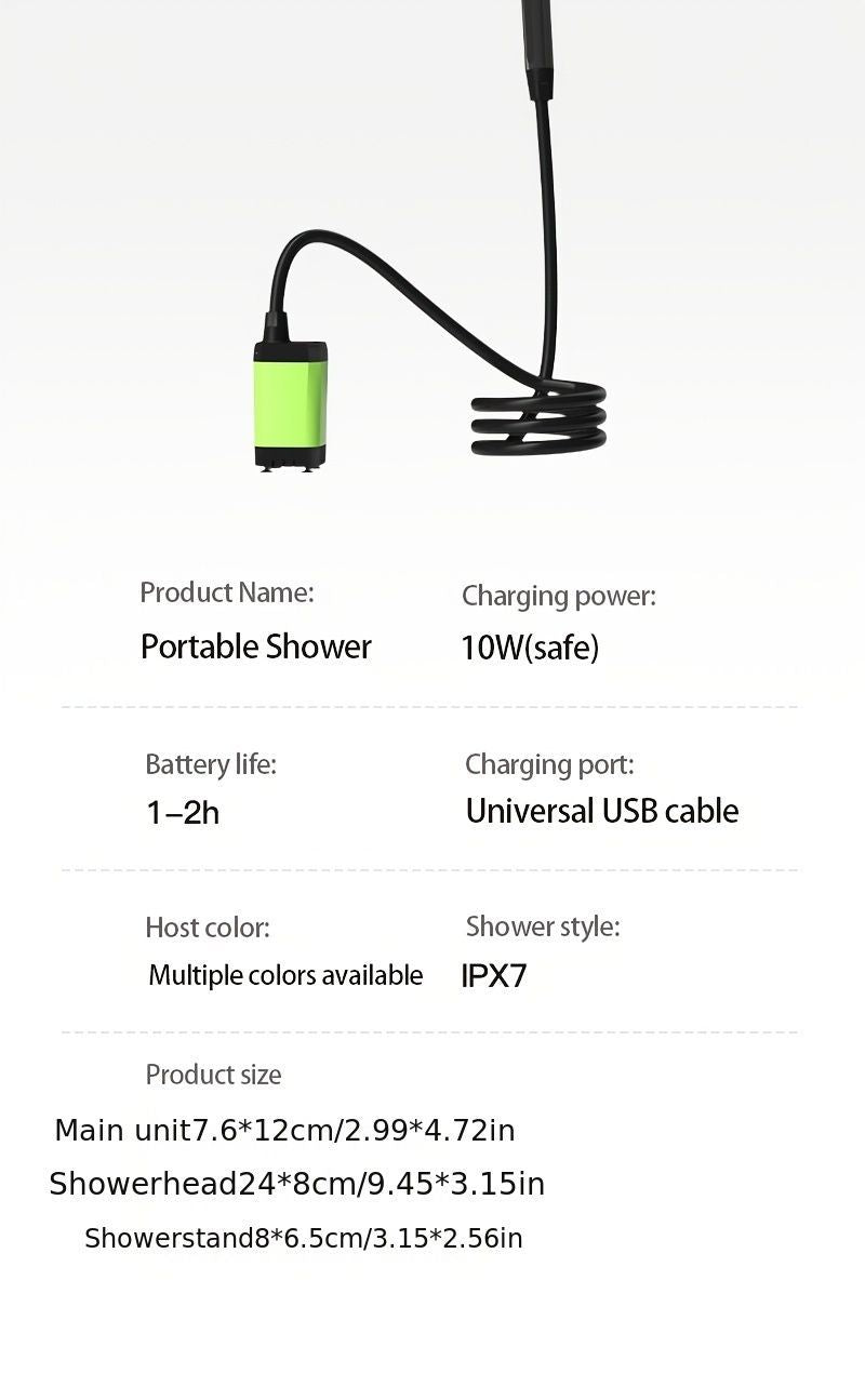Portable Outdoor Shower Self-Priming Shower Rechargeable Shower Pump Camping - Orange - Size 6000amh