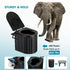 Black collapsible camping toilet, portable outdoor toilet, camping furniture Australia, lightweight camping gear, compact toilet for travel, camping sanitation solution