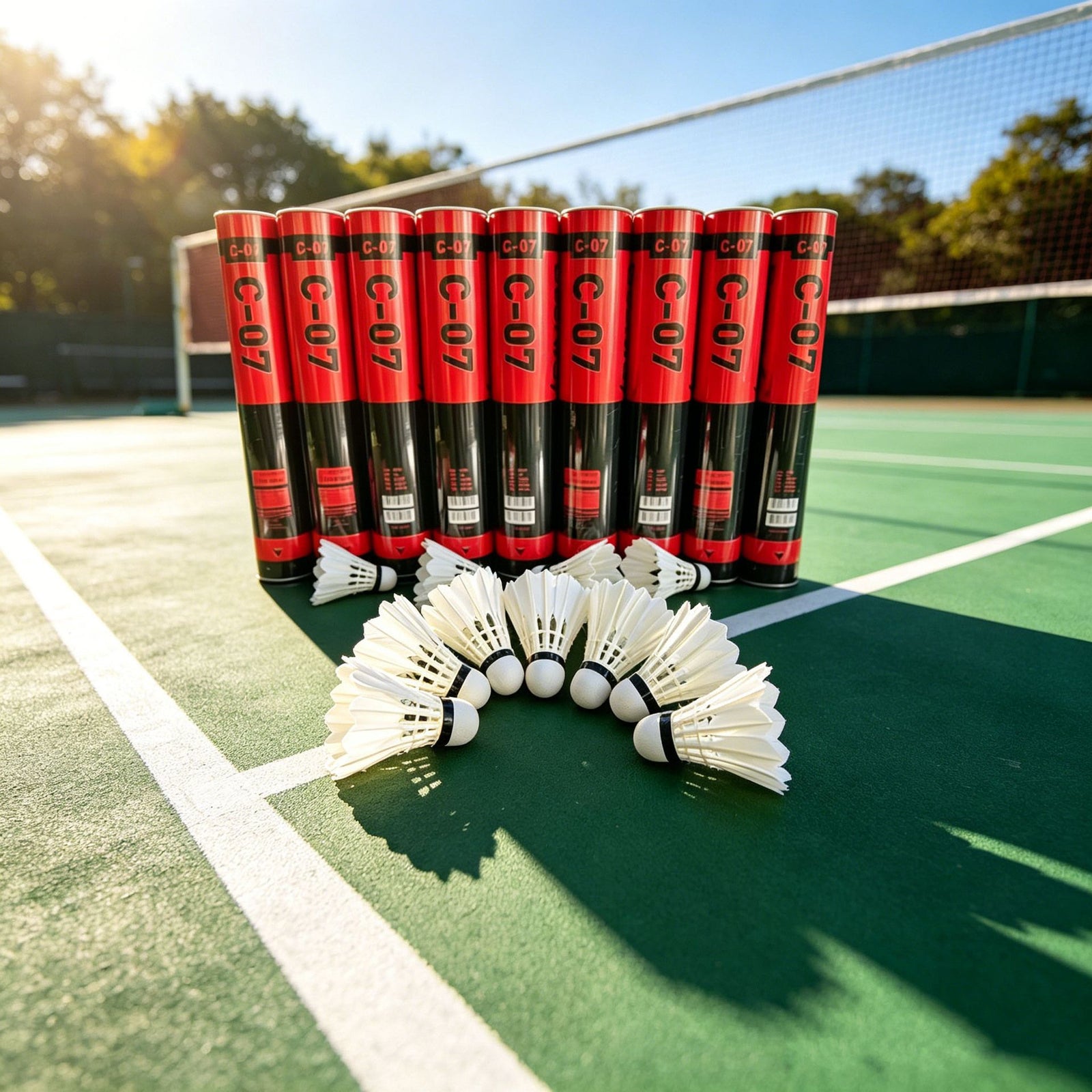 Deerway, badminton shuttlecocks, full round shuttlecocks, 12 pack shuttlecocks, indoor badminton shuttlecocks, outdoor badminton shuttlecocks, durable shuttlecocks, stable flight shuttlecocks, badminton training equipment, Australia badminton gear - White