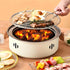 portable barbecue set, charcoal grill, tea boiling set, outdoor picnic, camping barbecue, indoor grill, Aussie camping, picnic Australia, dual function grill - White - Size set