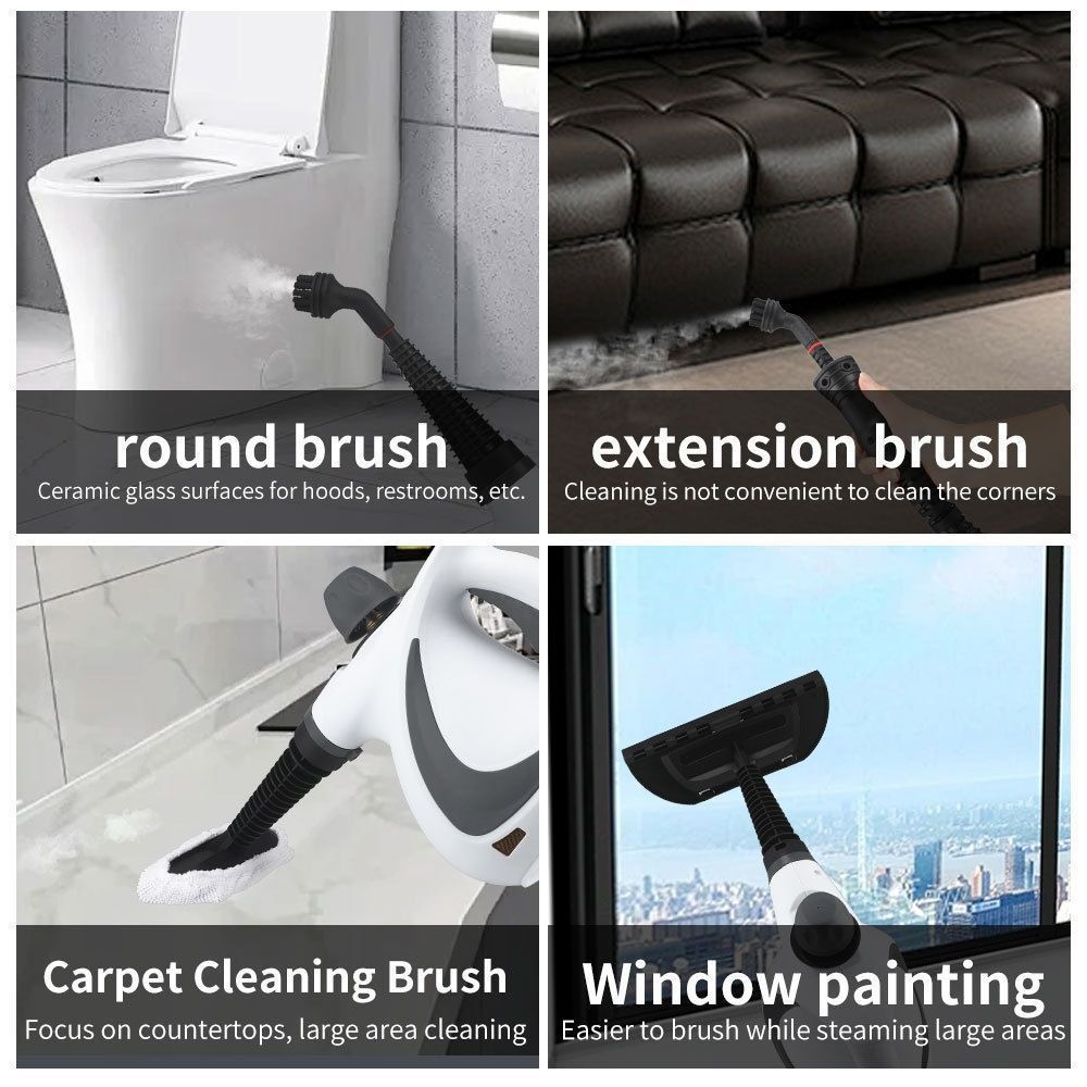 multifunctional steam cleaner, high-pressure steam cleaner, home cleaning Australia, air conditioner cleaner, kitchen range hood cleaner, chemical-free cleaning, steam sanitizer - White - Size A12-piece set