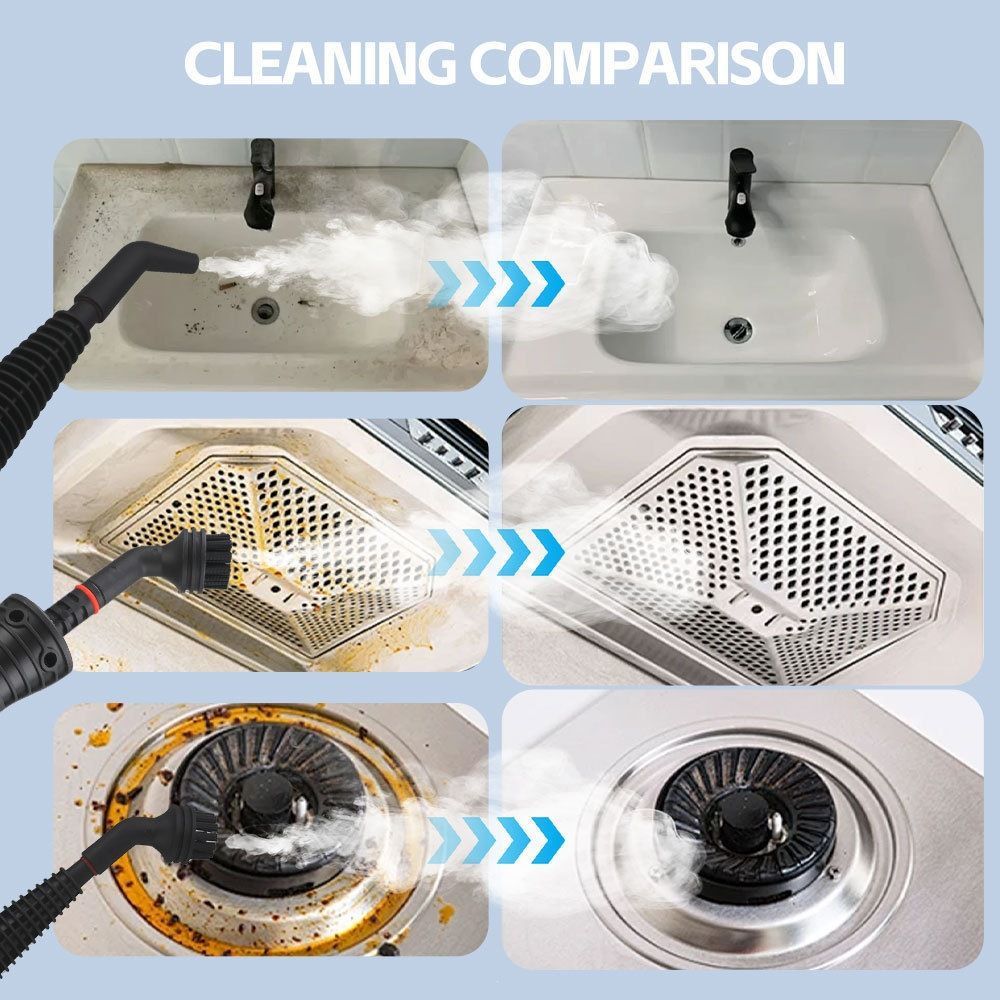multifunctional steam cleaner, high-pressure steam cleaner, home cleaning Australia, air conditioner cleaner, kitchen range hood cleaner, chemical-free cleaning, steam sanitizer - White - Size A12-piece set