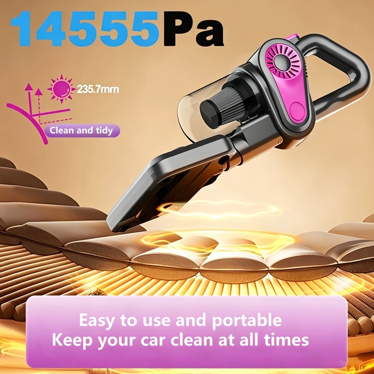 4-In-1 Handheld Vacuum Cleaner Anti-Mite Device Powerful Suction UV Mite - White - Size 01