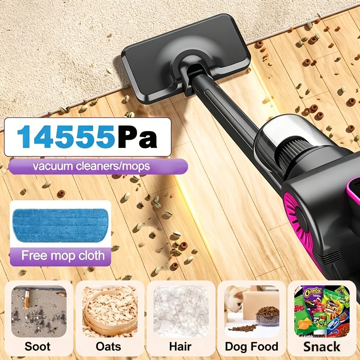 4-In-1 Handheld Vacuum Cleaner Anti-Mite Device Powerful Suction UV Mite - White - Size 01