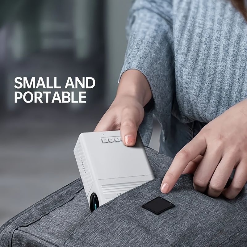 Portable Projector Mini Projector 1080P Projector USB Projector Home Theater - White - Size 01