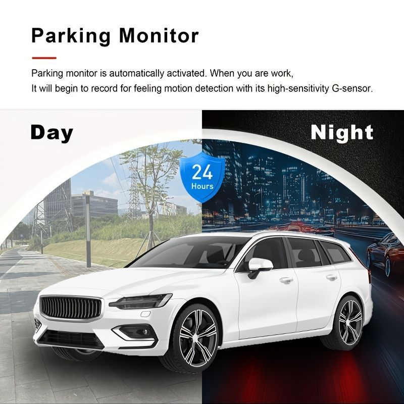 Dash Camera Car Camera Dual Lens Dash Cam 1080p Front Camera 720p Interior - Black - Size 01