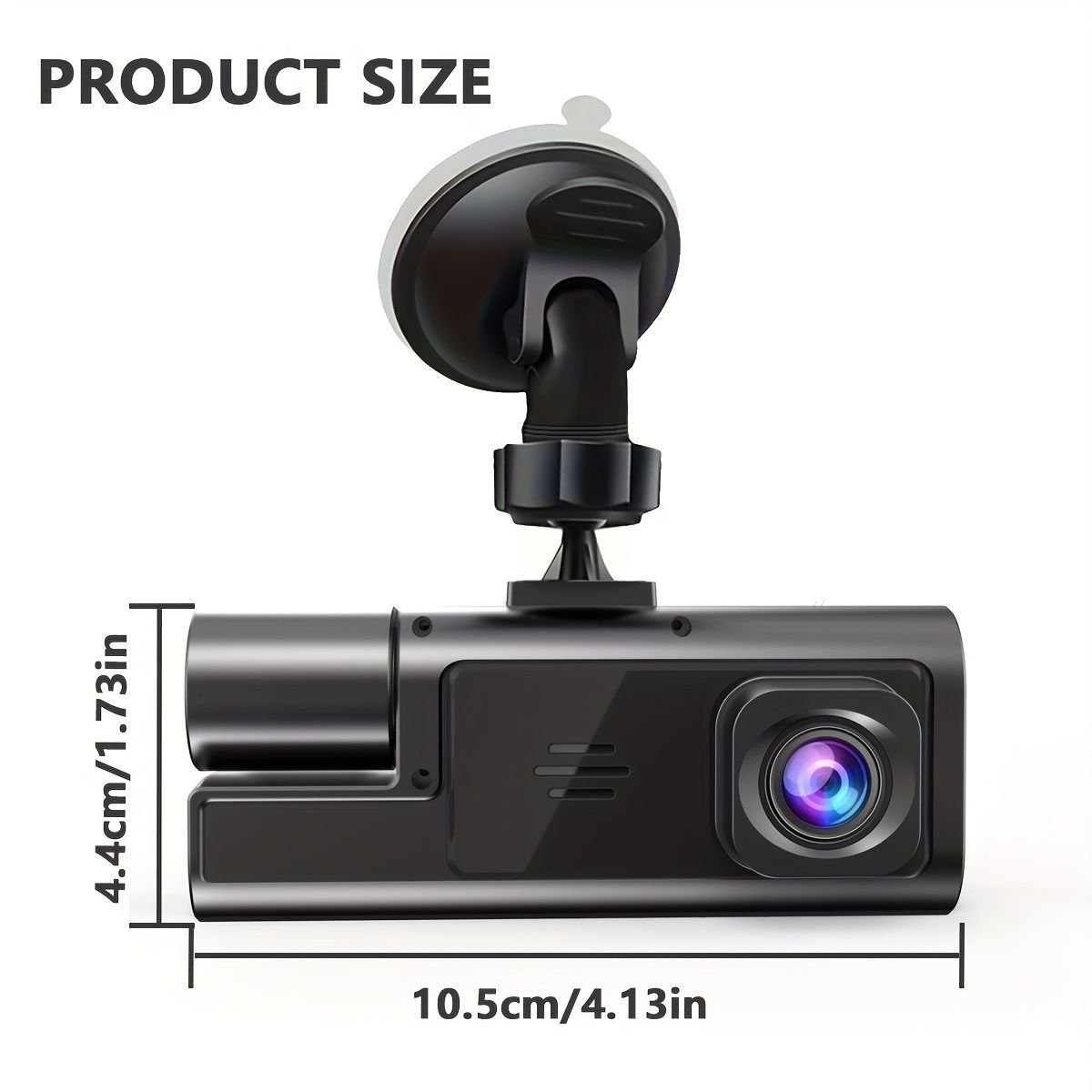 Dash Camera Car Camera Dual Lens Dash Cam 1080p Front Camera 720p Interior - Black - Size 01