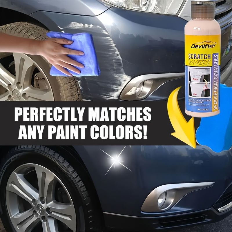 Car Scratch Repair Scratch Remover Paste Car Polish Car Wax DIY Car Detailing - Yellow - Size 01