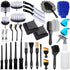 Car Detailing Brush Set Car Cleaning Kit Auto Detailing Supplies Car Interior - Black - Size 32 pieces