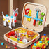 wooden animal building toy, kids tool set, educational toy Australia, preschool construction toy, creative play for children, gift for boys and girls, non-toxic wooden toys - Multi - Size JHTOY-354