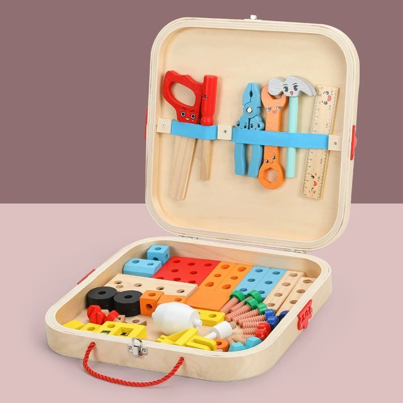wooden toolbox, animal themed toy, building set, kids construction toy, fine motor skills, creative play, educational toy, birthday gift, Children's Day gift, Australian toy - Multi - Size 6