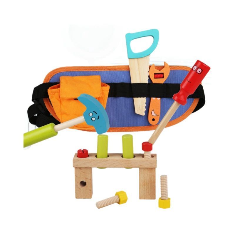 wooden toolbox, animal themed toy, building set, kids construction toy, fine motor skills, creative play, educational toy, birthday gift, Children's Day gift, Australian toy - Multi - Size 6