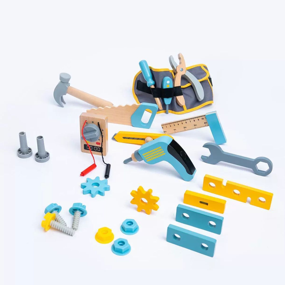 wooden toolbox, animal themed toy, building set, kids construction toy, fine motor skills, creative play, educational toy, birthday gift, Children's Day gift, Australian toy - Multi - Size 6