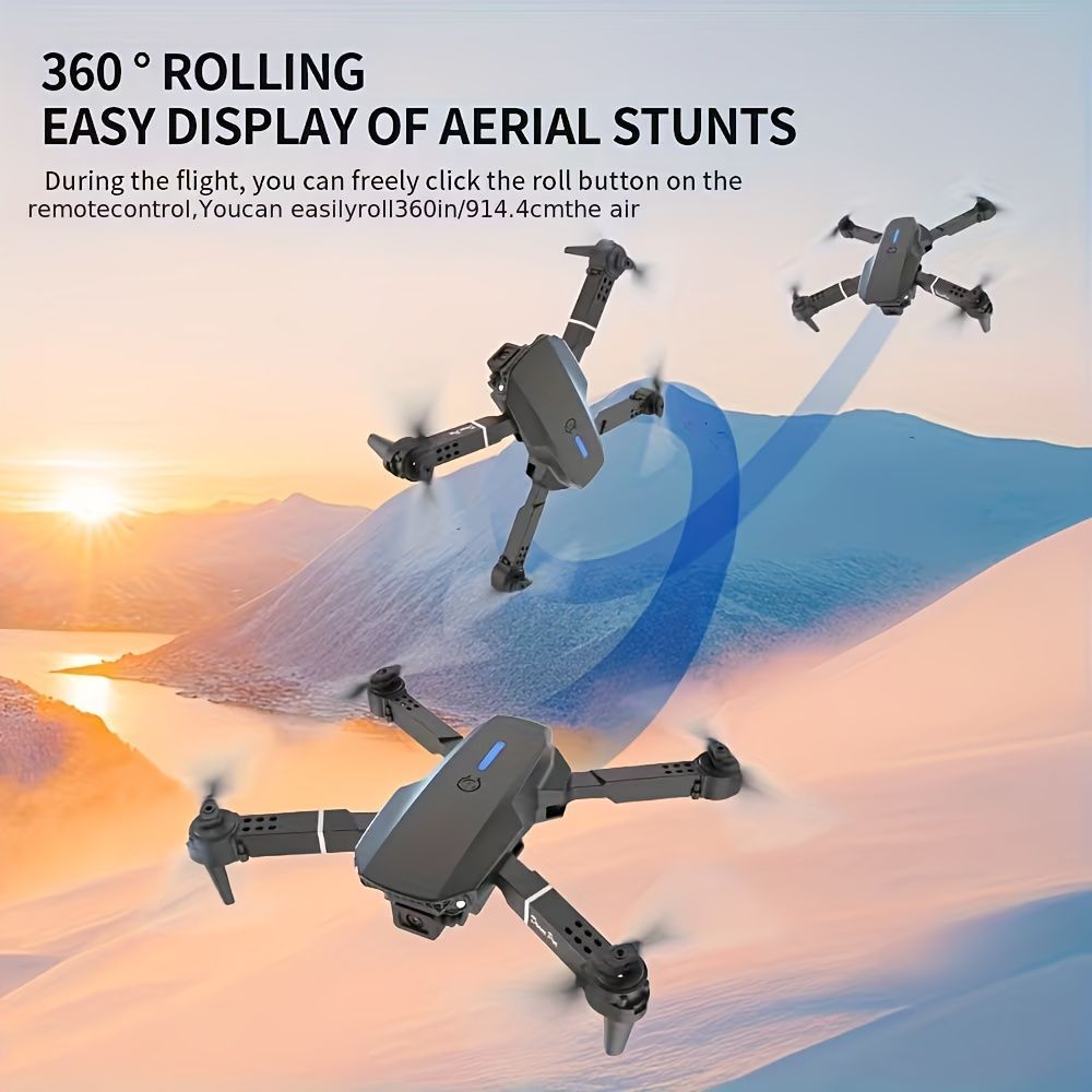 S2 MAX drone, dual-camera drone, upgraded remote control, ESC camera, long-lasting battery, 360° intelligent infrared flight, flying toy, drone gift, beginner drone, FPV drone - Gray - Size Three batteries