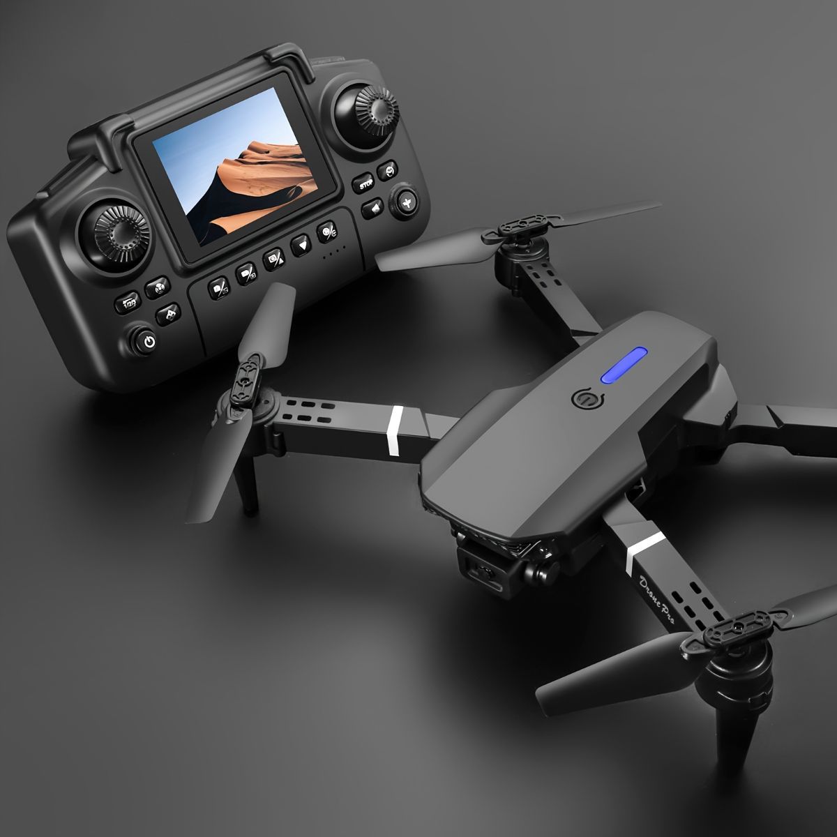 S2 MAX drone, dual-camera drone, upgraded remote control, ESC camera, long-lasting battery, 360° intelligent infrared flight, flying toy, drone gift, beginner drone, FPV drone - Gray - Size Three batteries