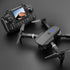 S2 MAX drone, dual-camera drone, upgraded remote control, ESC camera, long-lasting battery, 360° intelligent infrared flight, flying toy, drone gift, beginner drone, FPV drone - Gray - Size Three batteries