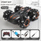 2.4G remote control car, electric stunt car, drifting car, spray function, kids toy car, double-sided stunt car, watch remote control, outdoor RC toy, rechargeable toy car - Black and orange - Size Dual-control