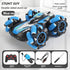 2.4G remote control car, electric stunt car, drifting car, spray function, kids toy car, double-sided stunt car, watch remote control, outdoor RC toy, rechargeable toy car - Blue - Size Dual-control