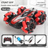 2.4G remote control car, electric stunt car, drifting car, spray function, kids toy car, double-sided stunt car, watch remote control, outdoor RC toy, rechargeable toy car - Blue - Size Dual-control