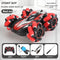 2.4G remote control car, electric stunt car, drifting car, spray function, kids toy car, double-sided stunt car, watch remote control, outdoor RC toy, rechargeable toy car - Red - Size Dual-control