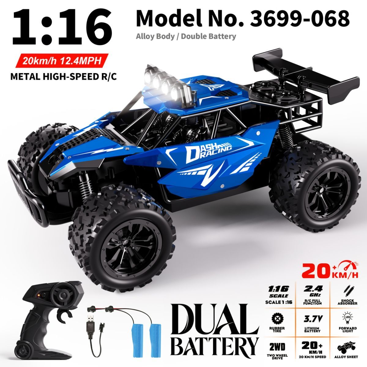 1:16 metal RC car, high-speed drifting, off-road racing car, boys toy car, 2.4GHz remote control, outdoor play toy, drift car, remote control car for kids, Australian toy - Black - Size variable speed