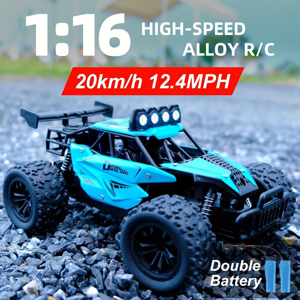 1:16 metal RC car, high-speed drifting, off-road racing car, boys toy car, 2.4GHz remote control, outdoor play toy, drift car, remote control car for kids, Australian toy - Turquoise - Size variable speed