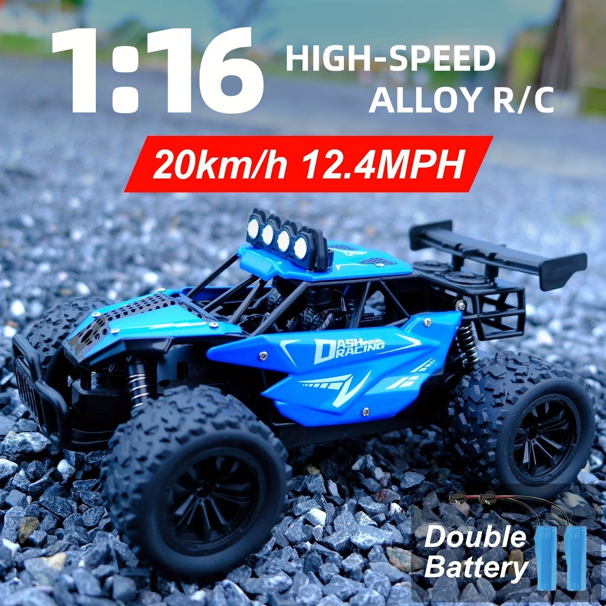 1:16 metal RC car, high-speed drifting, off-road racing car, boys toy car, 2.4GHz remote control, outdoor play toy, drift car, remote control car for kids, Australian toy - Turquoise - Size variable speed