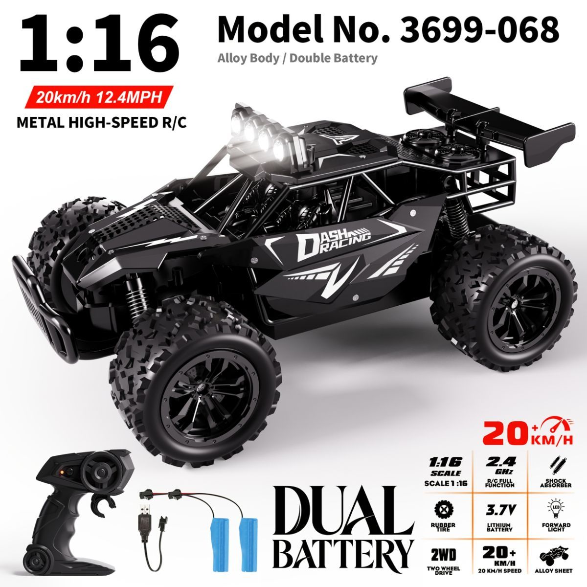 1:16 metal RC car, high-speed drifting, off-road racing car, boys toy car, 2.4GHz remote control, outdoor play toy, drift car, remote control car for kids, Australian toy - Turquoise - Size variable speed