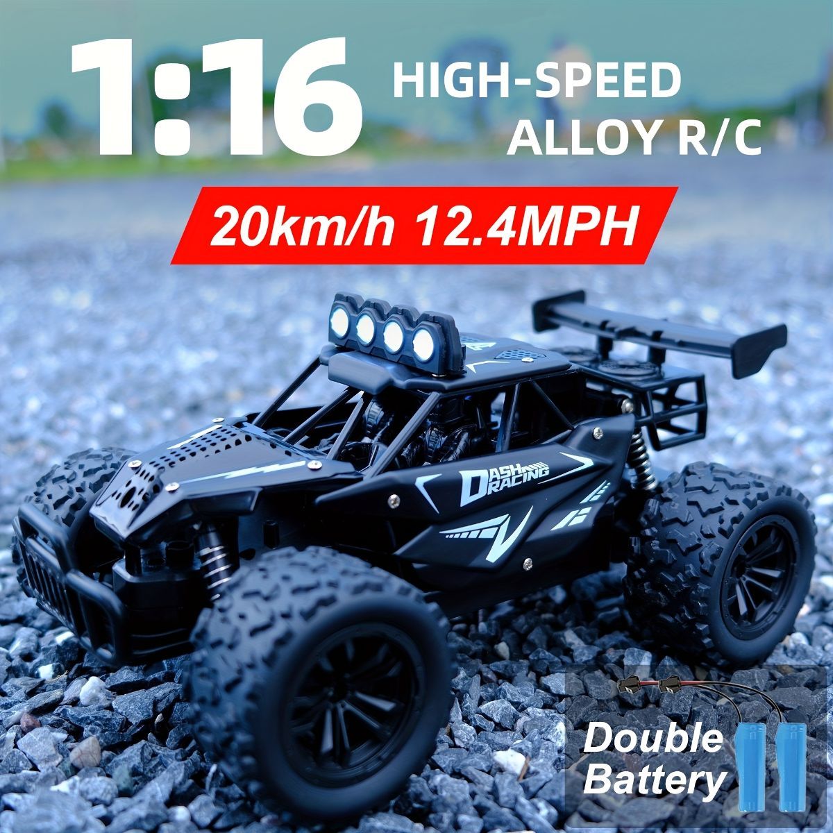 1:16 metal RC car, high-speed drifting, off-road racing car, boys toy car, 2.4GHz remote control, outdoor play toy, drift car, remote control car for kids, Australian toy - Turquoise - Size variable speed