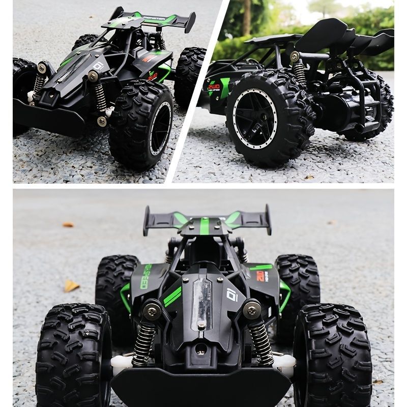 2.4G remote control car, high-speed off-road car, remote control toy for kids, four-wheel drive car, RC car with lights, outdoor toy Australia, gift for kids - Black - Size Dual-batteries