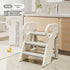 White children's washing stairs, kids bathroom steps, toddler step stool, bathroom stool for kids, child hygiene steps, kids self-care steps, bathroom ladder for kids
