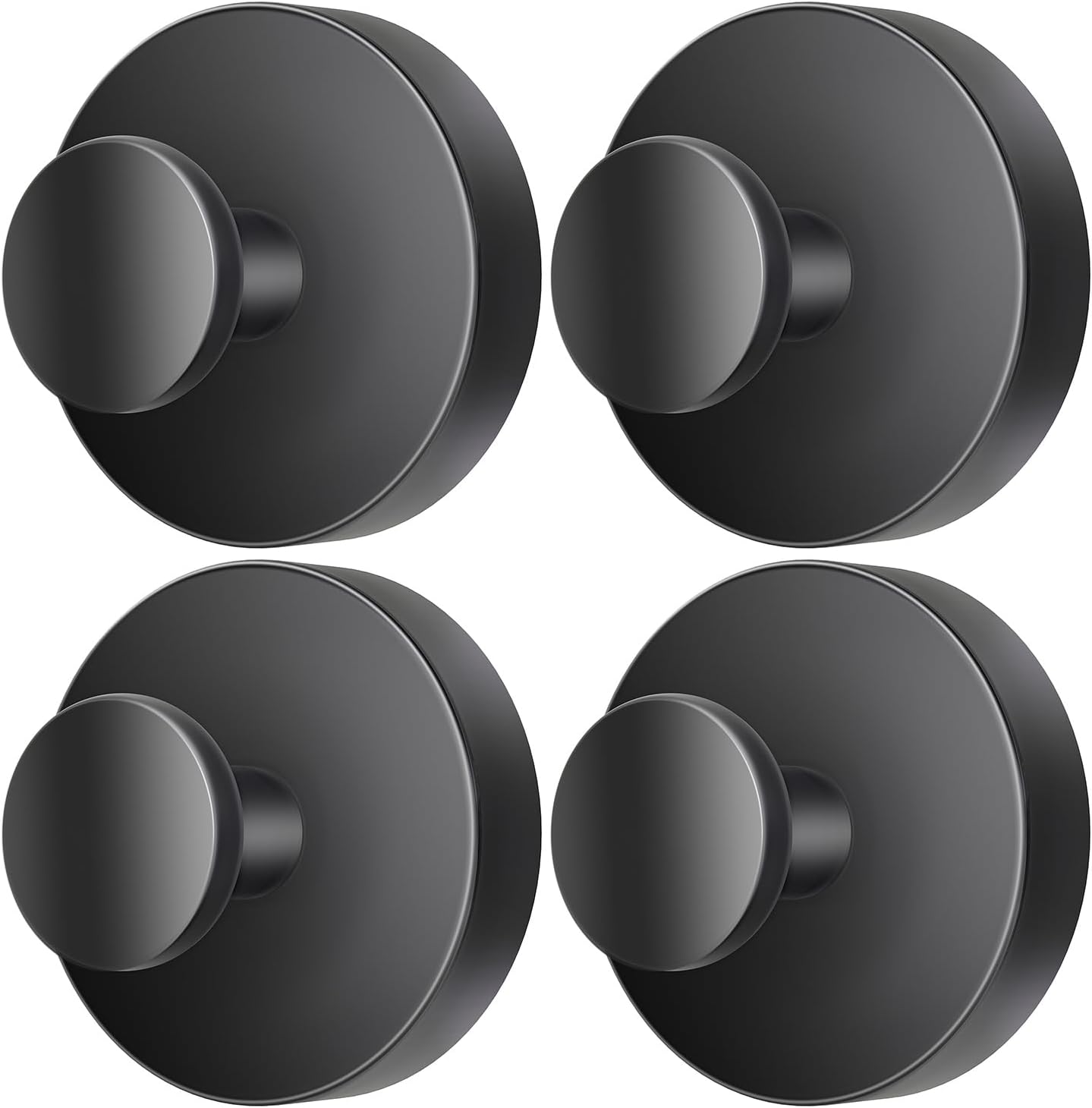 2026 Upgraded Drill-Free Suction Cup Hooks, Stainless Steel Suction Cup Hooks for Shower, Mirror, Wall, Bathroom, Glass, Hanging Towels - 4 Pack, Black