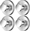 2026 Upgraded Drill-Free Suction Cup Hooks, Stainless Steel Suction Cup Hooks for Shower, Mirror, Wall, Bathroom, Glass, Hanging Towels - 4 Pack, Bright Silver