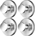 2026 Upgraded Drill-Free Suction Cup Hooks, Stainless Steel Suction Cup Hooks for Shower, Mirror, Wall, Bathroom, Glass, Hanging Towels - 4 Pack, Bright Silver
