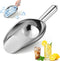 18 oz (approx. 510.3 g) Stainless Steel Fridge Ice Scoop – Dishwasher safe metal scoop with long handle for ice makers, buckets, dog food, flour, and jars – perfect for bars, parties, and weddings
