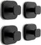 Suction Cup Hooks for Inside Shower,Heavy Duty Reusable No-Drill Hooks for Bathroom Wall,Glass,Windows,Tile-for Hanging Towels,Robes,Loofah - Wreath Hangers for Front Door,4packs (Black)