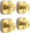 Suction Cup Hooks for Inside Shower,Heavy Duty Reusable No-Drill Hooks for Bathroom Wall,Glass,Windows,Tile-for Hanging Towels,Robes,Loofah - Wreath Hangers for Front Door,4packs (Gold)