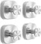 Suction Cup Hooks for Inside Shower,Heavy Duty Reusable No-Drill Hooks for Bathroom Wall,Glass,Windows,Tile - for Hanging Towels,Robes,Loofah-Wreath Hangers for Front Door,4packs (Silver)