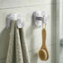 Suction Cup Hooks for Inside Shower,Heavy Duty Reusable No-Drill Hooks for Bathroom Wall,Glass,Windows,Tile - for Hanging Towels,Robes,Loofah-Wreath Hangers for Front Door,4packs (Silver)