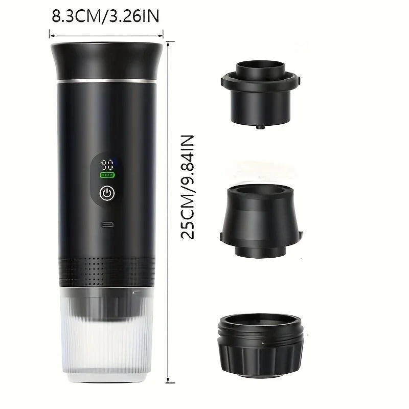 Portable Coffee Maker – 20Bar, Heated, Handheld/Desktop, 50‑Cup Battery