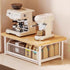 Modern Kitchen Microwave Shelf with Drawer: Sturdy and solid structure, designed to save counter space for storing appliances, utensils, dishes, and household items. Minimalist design suitable for 1000+ scenarios, chosen by 1000 households, WHITE