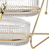 Fashion Three-Tier Covered Snack and Fruit Tray - Sturdy Metal Frame, Nordic Design, Suitable for Kitchen, Living Room, and Parties | Perfect for Holding Dried Fruits, Candies, Nuts | Easy to Clean, Versatile Appetizer Plate, Ideal for Serving and Hosting