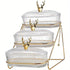 Fashion Three-Tier Covered Snack and Fruit Tray - Sturdy Metal Frame, Nordic Design, Suitable for Kitchen, Living Room, and Parties | Perfect for Holding Dried Fruits, Candies, Nuts | Easy to Clean, Versatile Appetizer Plate, Ideal for Serving and Hosting