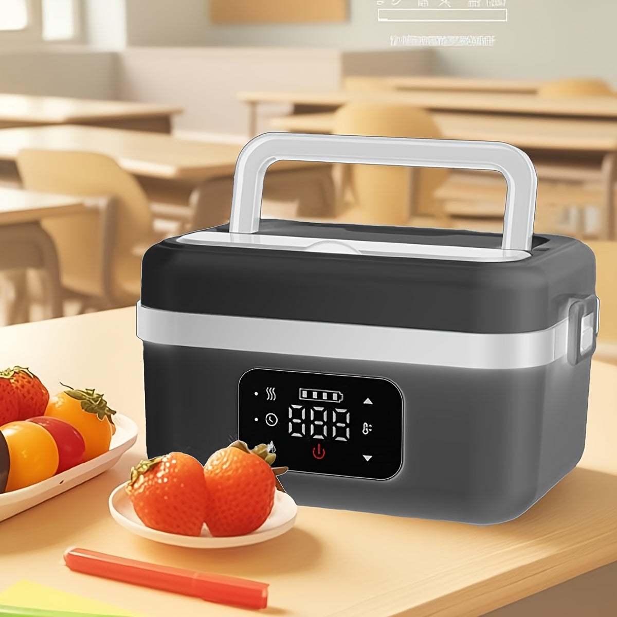 Electric Heating Insulated Lunch Box | 304 Stainless Steel Portable Insulated Storage Container, Suitable for Office, Camping, Picnics | Compact Insulated Food Container with Charging Function, No Water Needed(white)