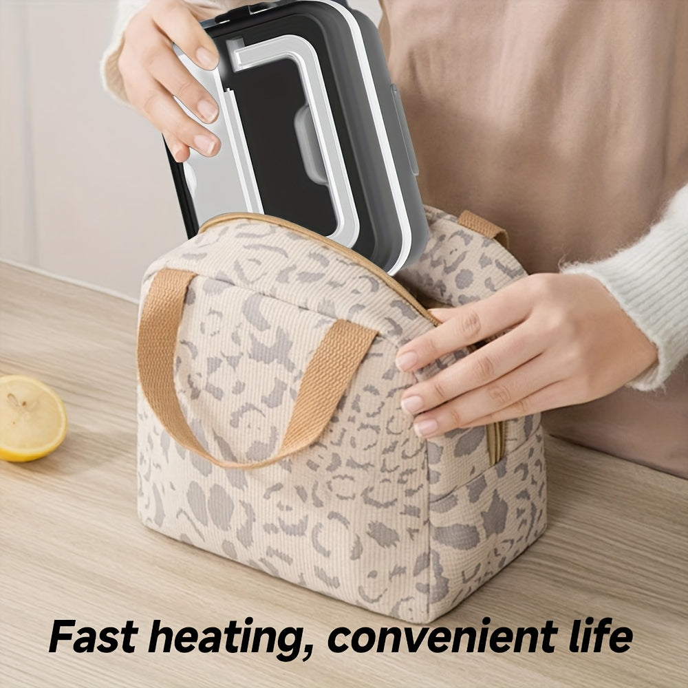 Electric Heating Insulated Lunch Box | 304 Stainless Steel Portable Insulated Storage Container, Suitable for Office, Camping, Picnics | Compact Insulated Food Container with Charging Function, No Water Needed(white)