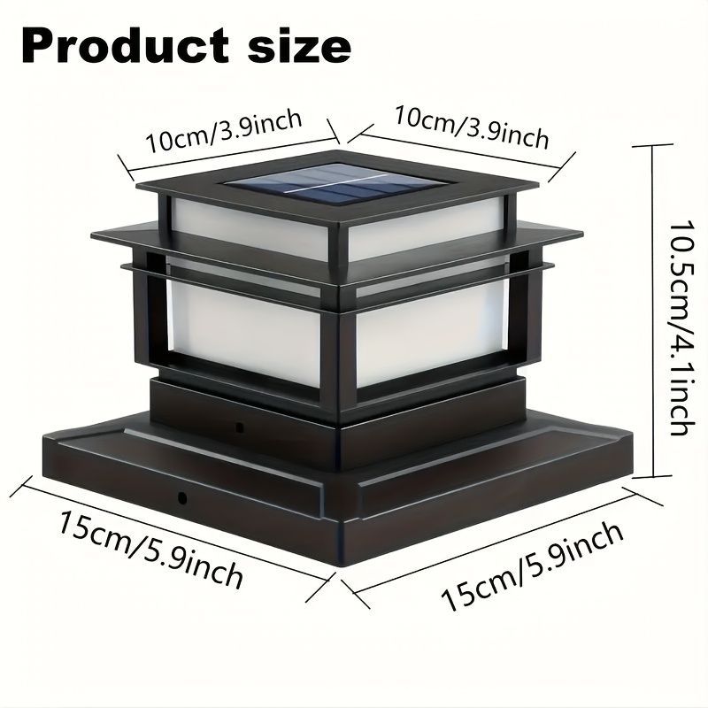 Solar Post Cap Lights 6‑Pack – LED, Dusk‑to‑Dawn, IPX4, Nickel Battery
