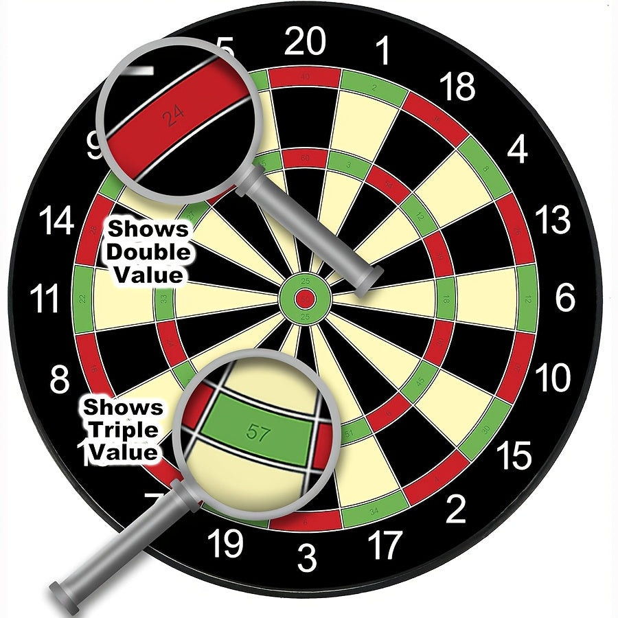 17-inch Red and Green Magnetic Dartboard, 40.5 cm in Diameter, Includes 12 Strong Magnetic Darts and Damage-Free Hooks, Safe and Portable for Both Entertainment and Competition.