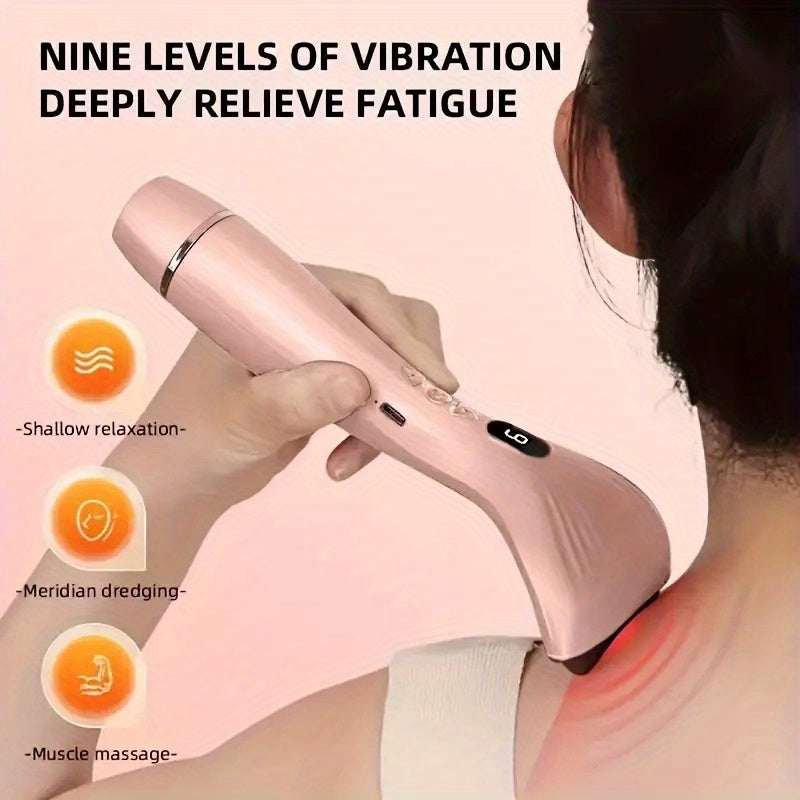 USB Electric Gua Sha Massager, Electric Massager, Heated Vibration Gua Sha Board, Suitable for Neck, Shoulder, and Back Massage Tools, Ideal for Beauty/Daily Relaxation, Home Personal Care Tool（pink)）