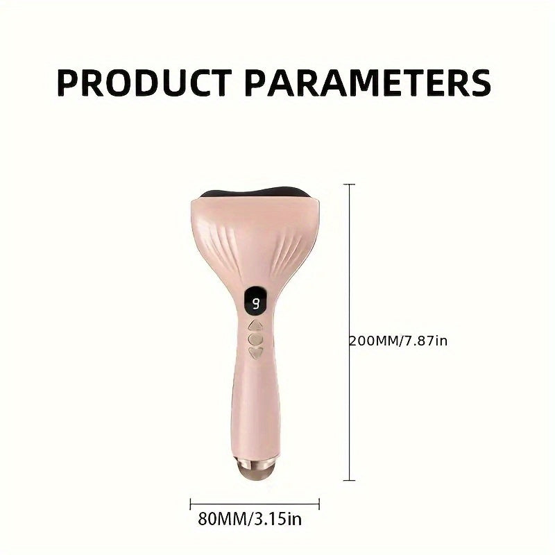 USB Electric Gua Sha Massager, Electric Massager, Heated Vibration Gua Sha Board, Suitable for Neck, Shoulder, and Back Massage Tools, Ideal for Beauty/Daily Relaxation, Home Personal Care Tool（pink)）