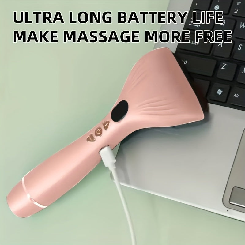 USB Electric Gua Sha Massager, Electric Massager, Heated Vibration Gua Sha Board, Suitable for Neck, Shoulder, and Back Massage Tools, Ideal for Beauty/Daily Relaxation, Home Personal Care Tool（pink)）